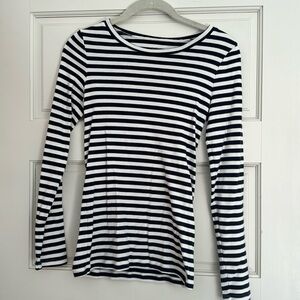 J. Crew navy and white striped long sleeve T-shirt, small